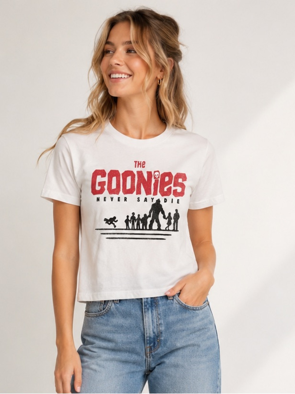 Officially Licensed Goonies “Goonies Never Say Die” Graphic Shirt Sleeve Shirt